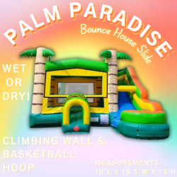 Palm20paradise 1728589351 Palm Paradise Bounce House with Slide (Dry)